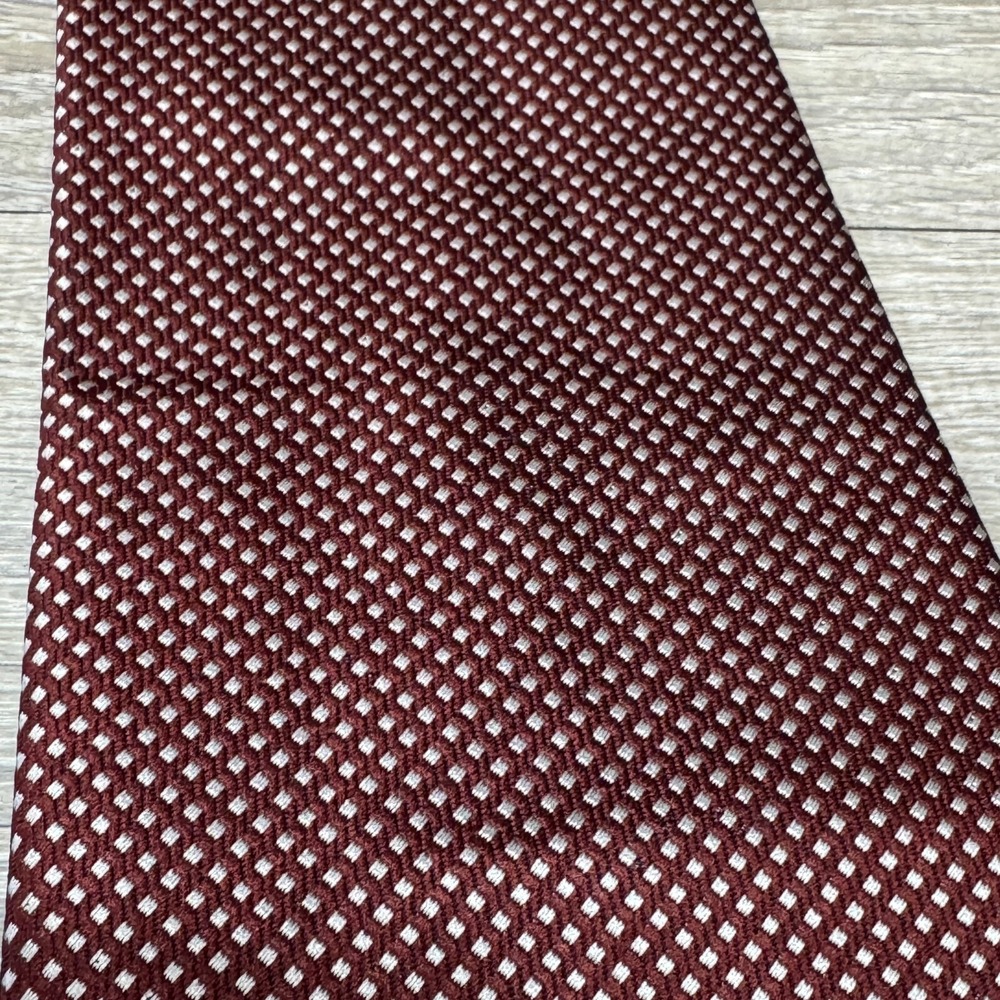 Arsenal Handmade Luxury Polyester Acetate Neck Tie Burgandy Light Cream White - Picture 2 of 10